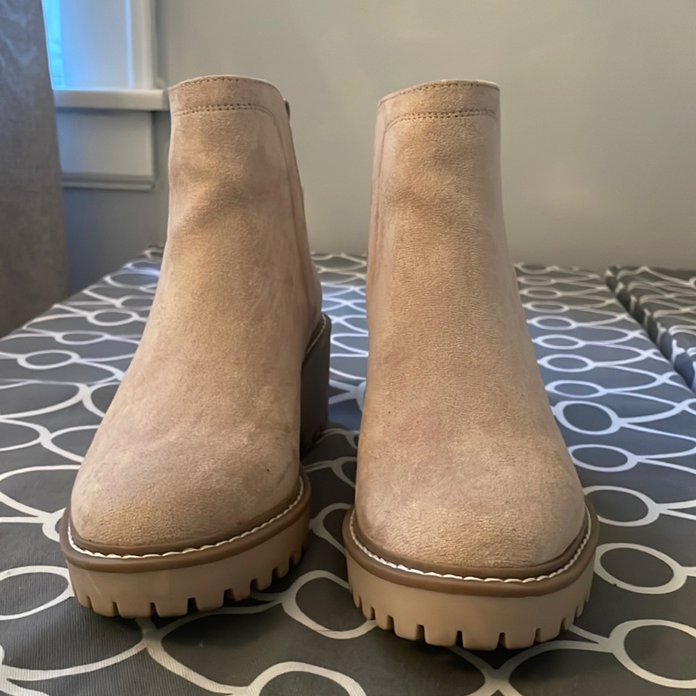 real suede booties worn only once